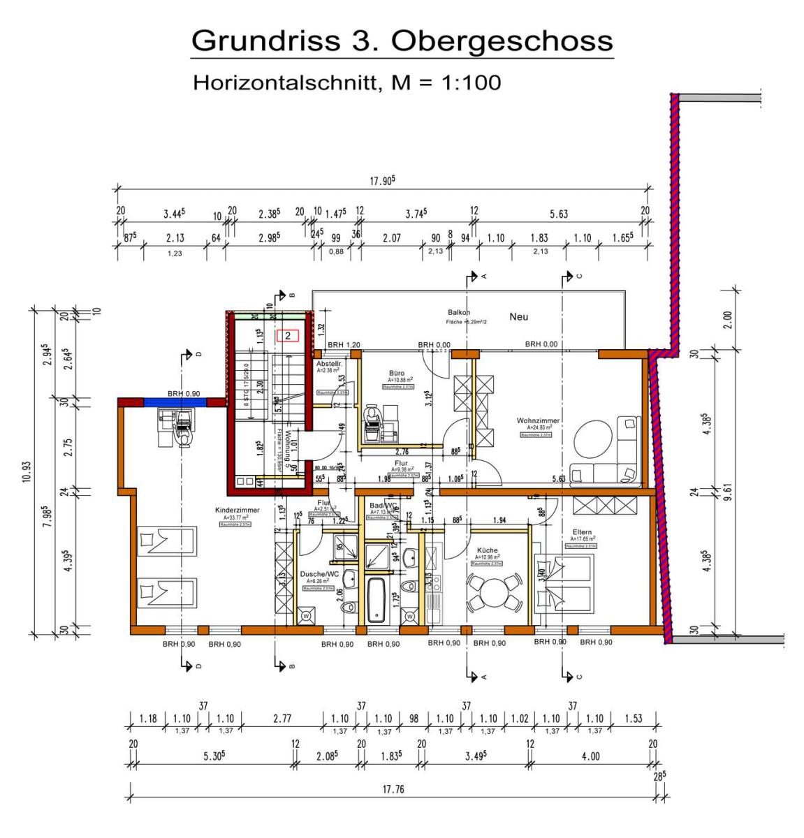 Grundriss Kreuzstraße 3.OG